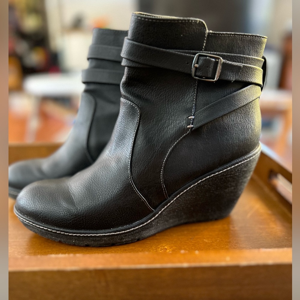 Croft & Barrow (from Kohl’s) black wedge heel booties
